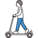 Man Riding An Electric Kickboard SVG Icon